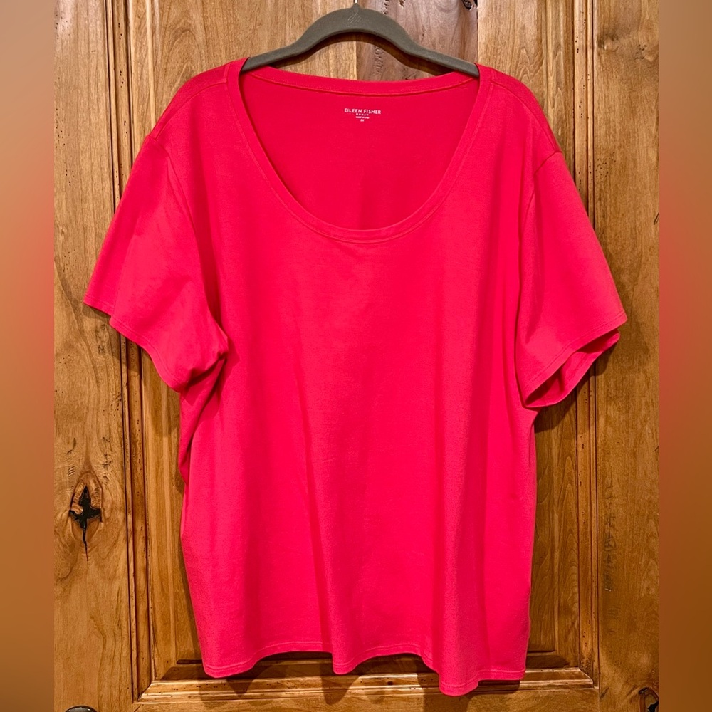 Eileen Fisher Stretchy Women's Coral Short Sleeved Top